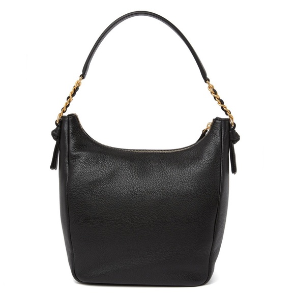 Tory Burch Harper Zip Leather Hobo - Black - Picture 2 of 7